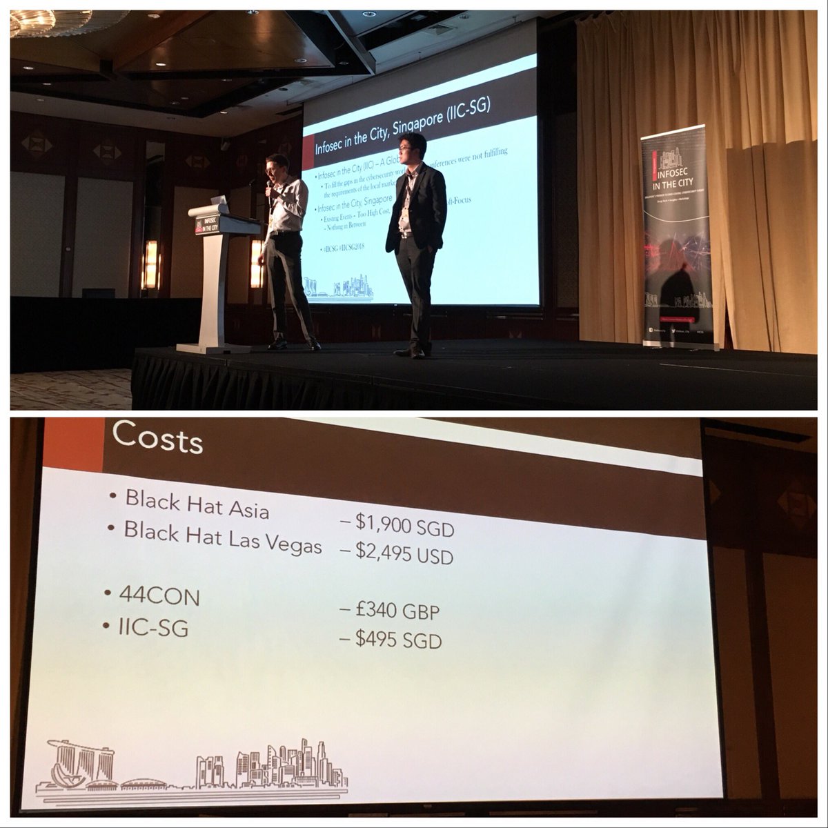 vkamluk's tweet photo. Opening of Infosec in the City, new affordable security conference in Singapore, by @Emil0xA and @alien8 #IICSG2018 https://t.co/iGFzMNtNkq