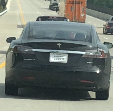 akt1629's tweet photo. @charliekmox also spotted this one on I-64. Tesla expired plate on 4/29/18 https://t.co/EEkXxPYhPl