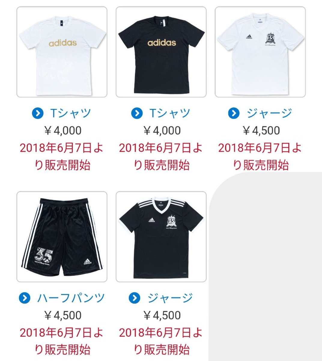 Dvideoz アディダス ディズニーランド35周年コラボグッズ 18年6月7日発売