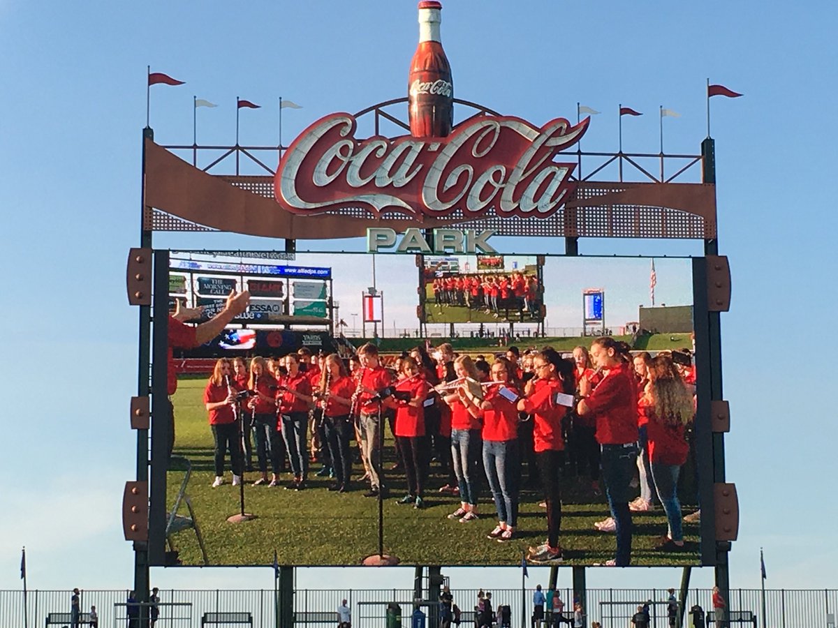 hmjones79's tweet photo. SMS 8th grade Band playing at the Iron Pigs Game! Beautiful night for a game. #8thgraders #bandmoms #chaperone #goodjob #MrBauer @SpringhouseMS https://t.co/W4SwR2Znhz