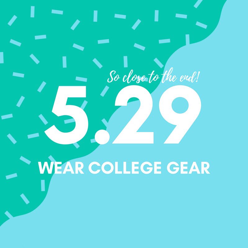 ahsco2018's tweet photo. Almost. Made. It.!! Wear your college sweatshirts &amp; shirts &amp; hats &amp; pants &amp; shoes &amp;&amp; anythinggg on Tuesday 🤗🏛 https://t.co/RDw6T3aYcE