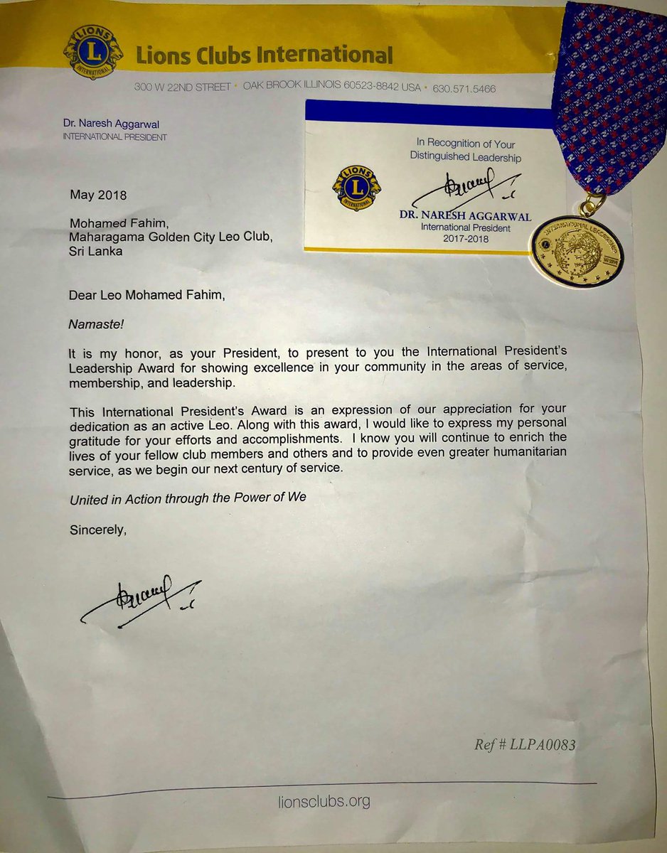 MGC_leos's tweet photo. Congratulations! Leo Mohamed Fahim on receiving the
“International President’s Leadership Award”
#Leos306c2 #MGCleos #Leosroar #lk https://t.co/0JbUcR6bHf
