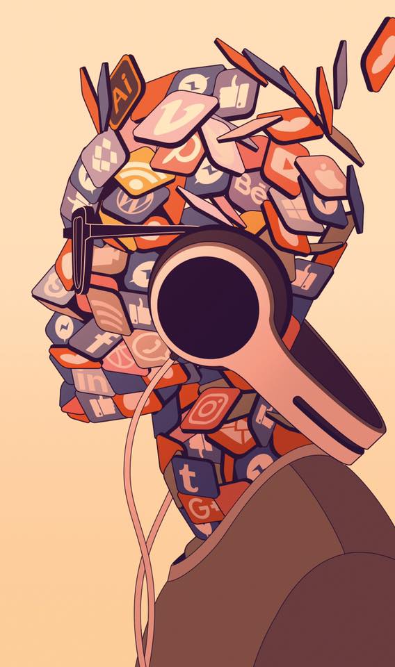 Tshirt_it's tweet photo. Chi siamo davvero? 💭 🎭 
@GloriaPizzilli ha realizzato questa illustrazione per l'articolo di @danicorr apparso sul @Corriere.  Semplicemente bellissima 😱 👏 https://t.co/OeTpMKeXLW