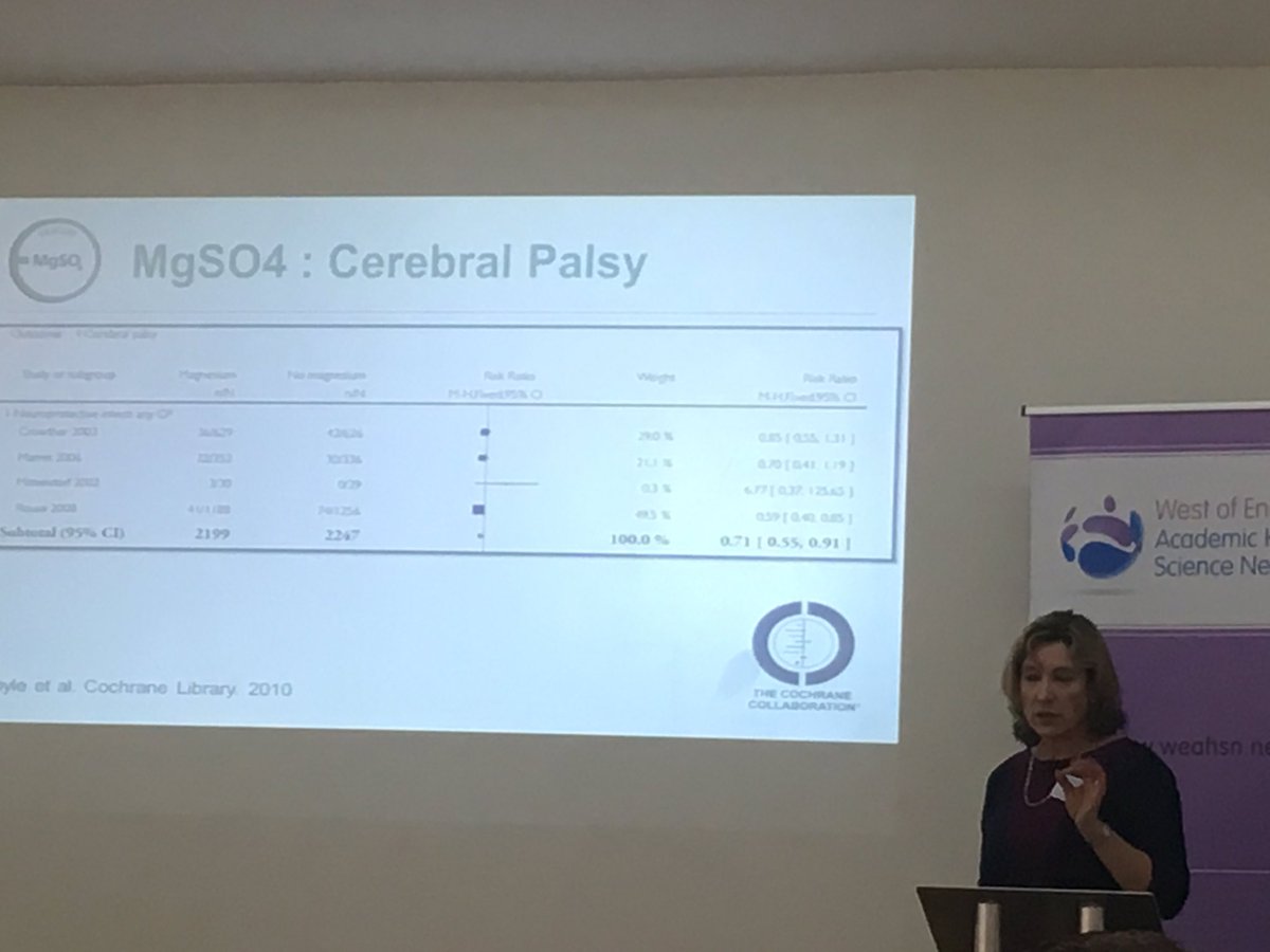 _hailes's tweet image. @EM_AHSN are getting ready for #PReCePT -Great example of #ForestPlot to show impact of MgSO4 @CochraneUK -Excited for the future