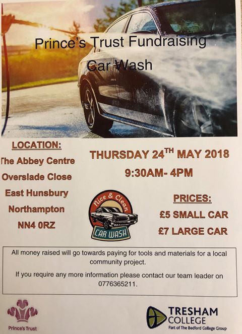 Get yourself down to The Abbey Centre today for a car wash!
All money raised will go towards renovating the front &amp; rear garden of Leys elderly care home in Lumbertubs &amp; creating a cafe &amp; staff room inside!
#Northants #Northampton