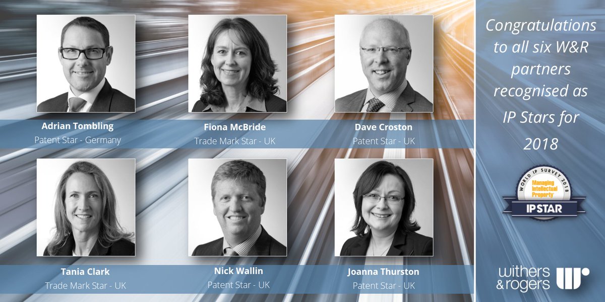 WithersRogers's tweet photo. Congratulations to all six of our partners who have been recognised as @IP_STARS by @ManagingIP in the 2018 guide to the world's leading #IP firms and practitioners! 🌟👏
#IPStars https://t.co/Ie8luVnim0