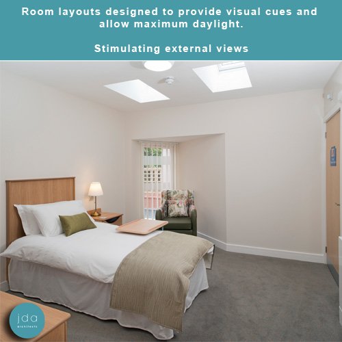 JDAArchitects's tweet photo. When designing dementia-friendly environments we are sensitive to the complex combination of physical, sensory, cognitive &amp; perceptual impairments experienced by many and strive to meet these needs in our designs #DementiaActionWeek #DementiaAwareness https://t.co/CkjtStC523