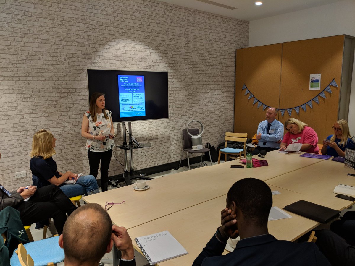 SASautism's tweet photo. Listening to @burgon_karen from @NW_leedsfood here at the #leedscsrnetwork last year helped to feed 9,500 people and need your support of donating food! They give 3 days of food if needed (vouchers needed from children centre / citizen advice / council service) #leeds #food https://t.co/3EpmtL5CTC