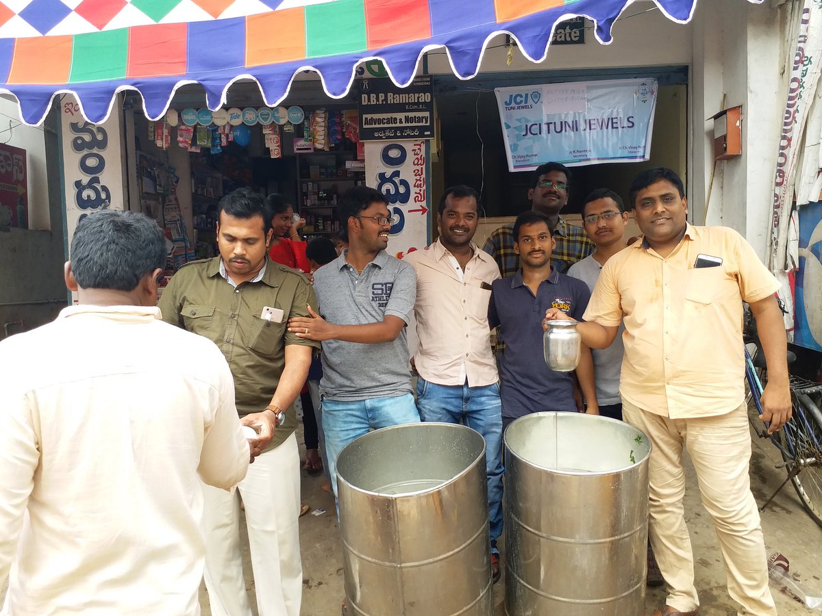 JciTuni's tweet photo. 3rd BUTTERMILK DISTRIBUTION to public in summer completed successfully with help of jr.jaycees  #jci #jciindia #zone4jciindia #changebegins #jcitunijewels #impact #im4u https://t.co/mOOnUgX7qa
