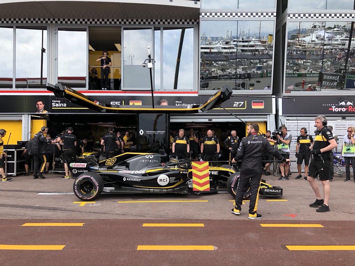 Renault F1 Team On Twitter Both Cars Are Back From Their First Run Both Cars Pulling Into The Pits With Our Garages In Background