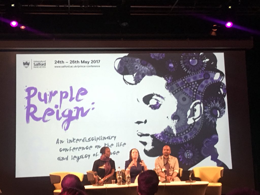ProfKFairclough's tweet photo. One year ago we began the best academic journey I've ever been on. @PurpleReignconf #prince  @SalfordUniNews https://t.co/fJSoVzWLme