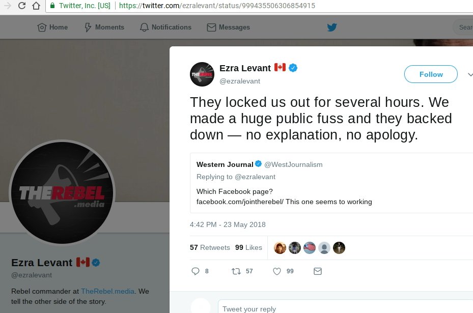 MaxKingsleyEh's tweet photo. This epic failure on @Facebook's part indicates they STILL can't determine real people from fake #troll farmed accounts pushing Russia's political agenda.

Basically, disregard everything posted on Facebook. 
#cdnpoli #cdnmedia #StillNotMedia #FakeNews #RebelRussia #CPCRebel https://t.co/DgClHI1ajV