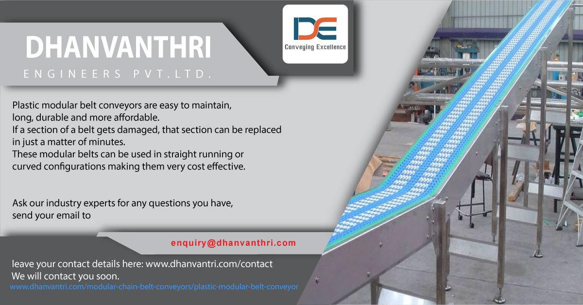 "Please retweet"
Plastic Modular Belt Conveyor is easy to maintain, long, durable and more affordable. If a section of a #belt gets damaged, that section can be replaced in just a matter of minutes. 
dhanvanthri.com
#conveyor #beltconveyor #materialhandling #Manufacturing