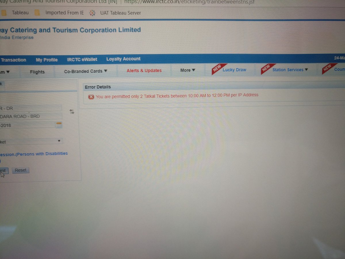 dpk_bhanushali's tweet photo. Dear @irctc @sureshpprabhu
@PiyushGoyalOffc Such useless is your #irctc site that a person has to try for number of time to book a single ticket and still has to fail everytime. And the tickets are full. #indianrailway #useless #badserver #shameful https://t.co/BZtoKoHQGb