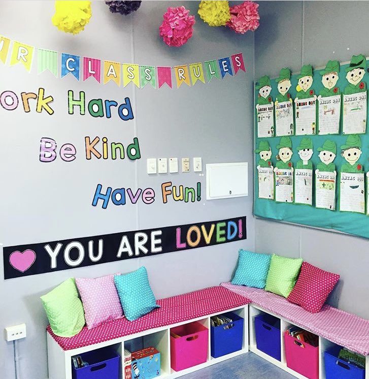 I am all for creating a welcoming and safe environment for students to learn. For some kids the 6 hours that they’re at school is the only time they feel safe and loved. Just looking at this reading corner makes me feel happy and fuzzy inside ☺️ #acuedu_p