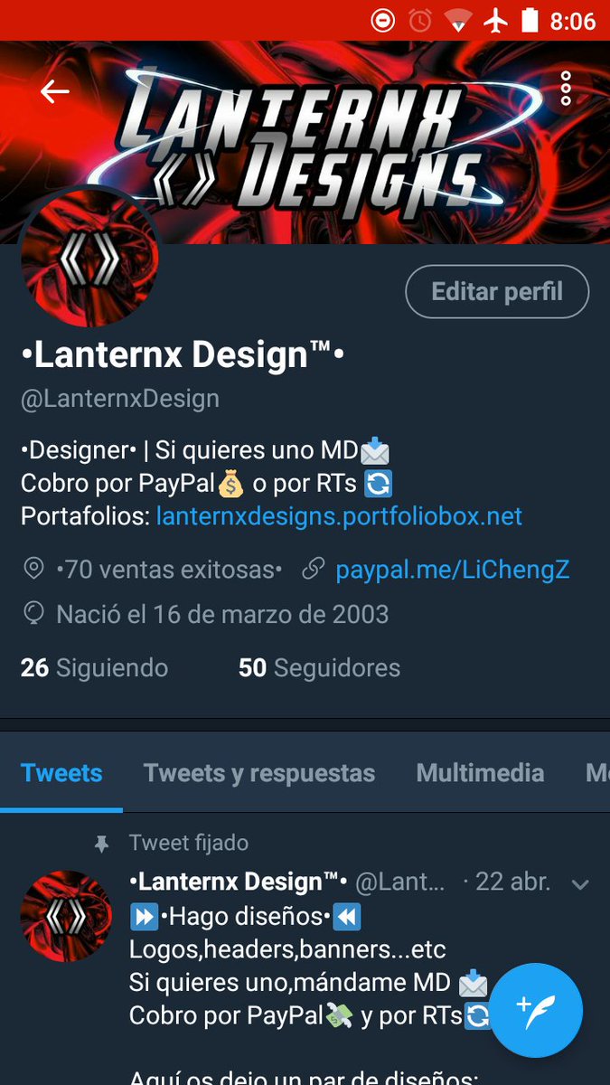 50 seguidores ya?!!!
Gracias a todos por su apoyo:
Para celebrarlo:

•SORTEO 2 FULL REVAMPS•
    ⏩(LOGO+HEADER)⏪

   Requisitos:

   -Seguirme

   -Dar RT🔄 al tweet
   
   -Seguir a @_xXSn1p3rXx_