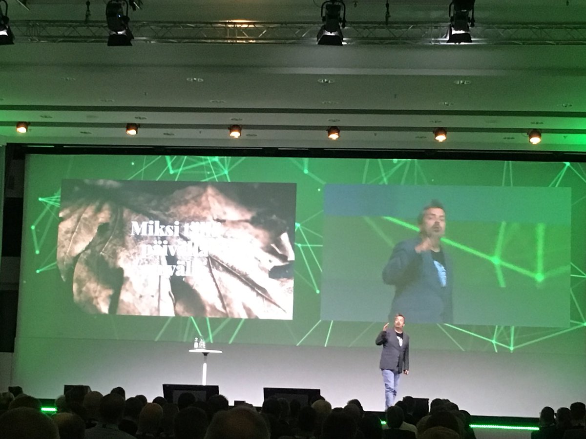 jari_in's tweet photo. Hyvä kysymys onko yrityksillä rohkeutta innovoida? Maailma muuttuu olis pakko uskaltaa. @alfrehn #innovationsummithelsinki https://t.co/REV4BcgnIX