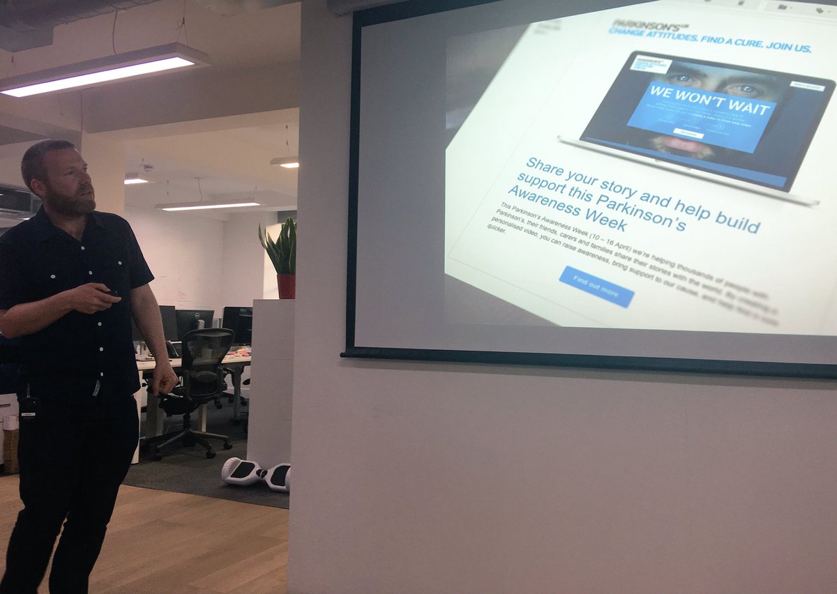 ChandeepKhosa's tweet photo. Thanks for the great insights into the innovative way you personalised video content for the @ParkinsonsUK campaign @Al_Hutchison @markellischerry @gambry @ManifestoLondon at the #DrupalShowAndTell @drupal_london https://t.co/rCouZHmZSF