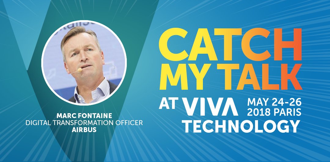 Marc Fontaine, Airbus Digital Transformation Officer, will be speaking at #VivaTech. Catch his talk today at @VivaTech's #CEOForum to find out how Airbus is applying new digital capabilities to aircraft design and in-service support, connecting the entire aerospace value chain.