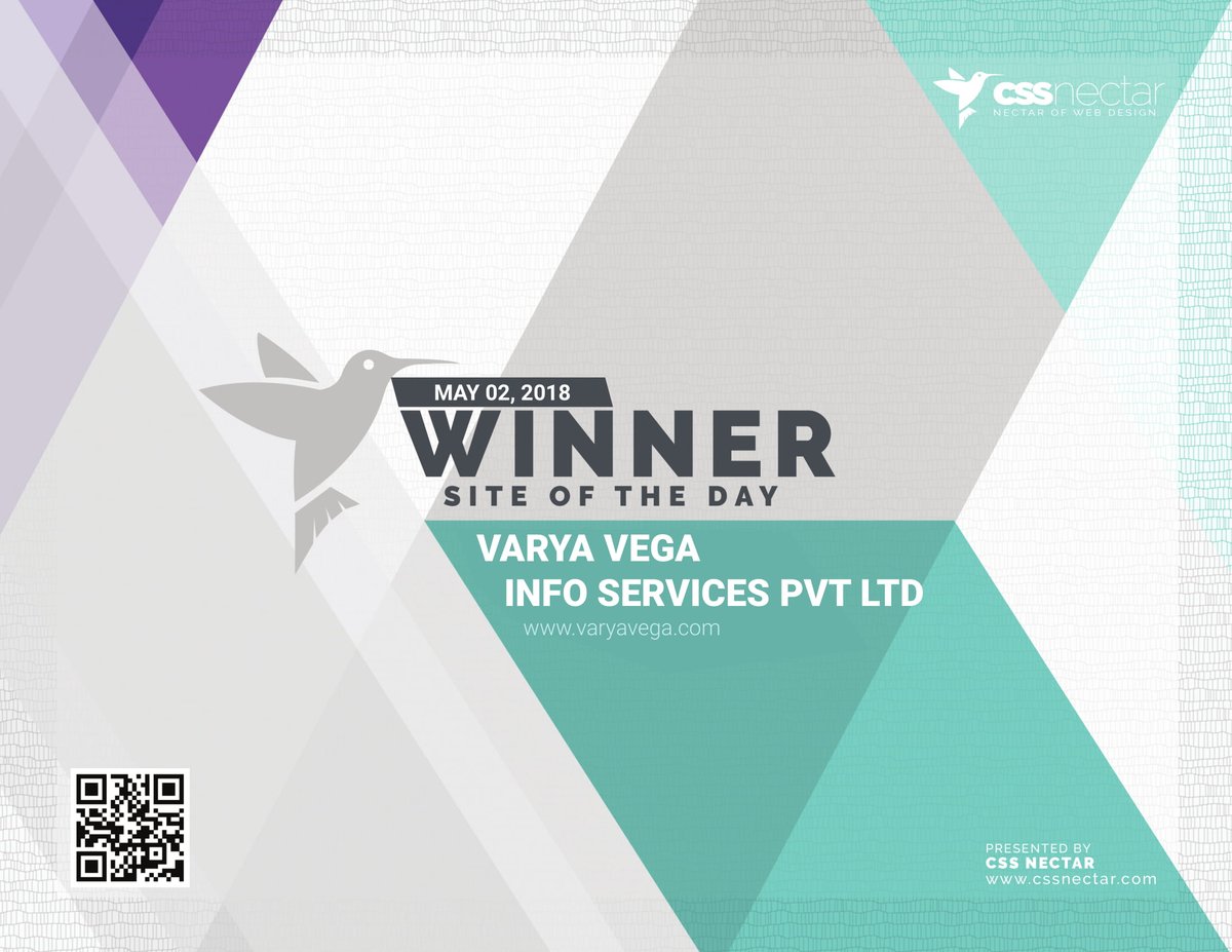 varya_vega's tweet photo. We are proud to announce we have been awarded a certificate of #SiteoftheDay by #CSSNector for excellent #Website #Design. https://t.co/bnvwueU6xa https://t.co/LMRpLaFJoX
