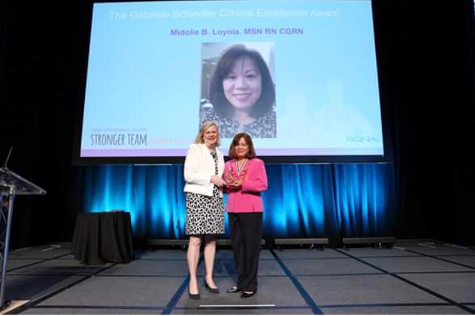 SoCalSGNA's tweet photo. Congratulations to our very own Midolie Loyola for receiving The 2018 SGNA Gabriele Schindler Clinical Excellence Award!! 
The whole SoCal SGNA were truly proud of your accomplishments and honored to have you as part of the team!!
https://t.co/J79afTdKXf https://t.co/dakMXH82j8