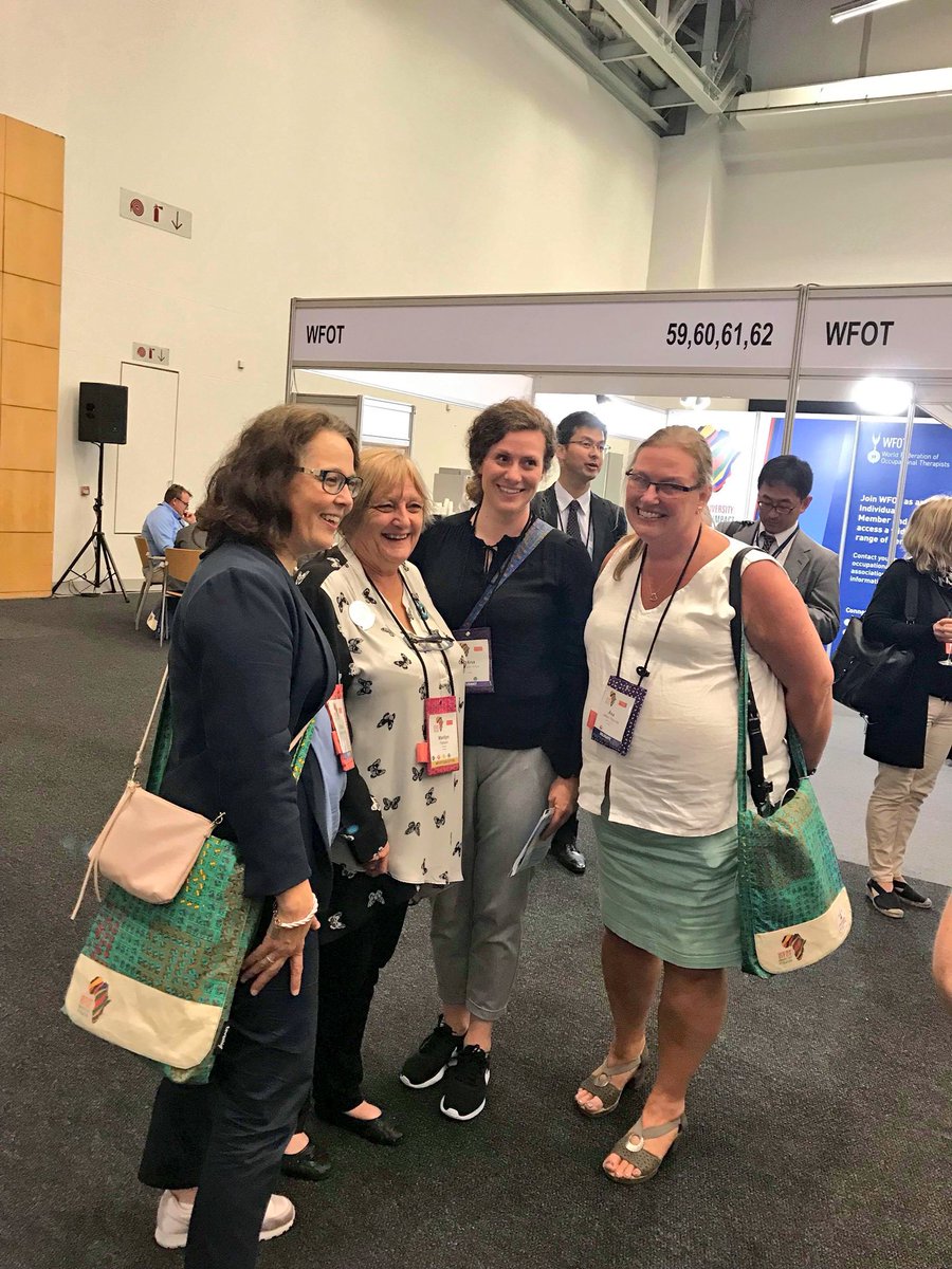 Great network meeting with #ScandinavianjournalofOT yesterday evening. Members of our researchgroup together with @thewfot president @MarilynPattison #wfot18