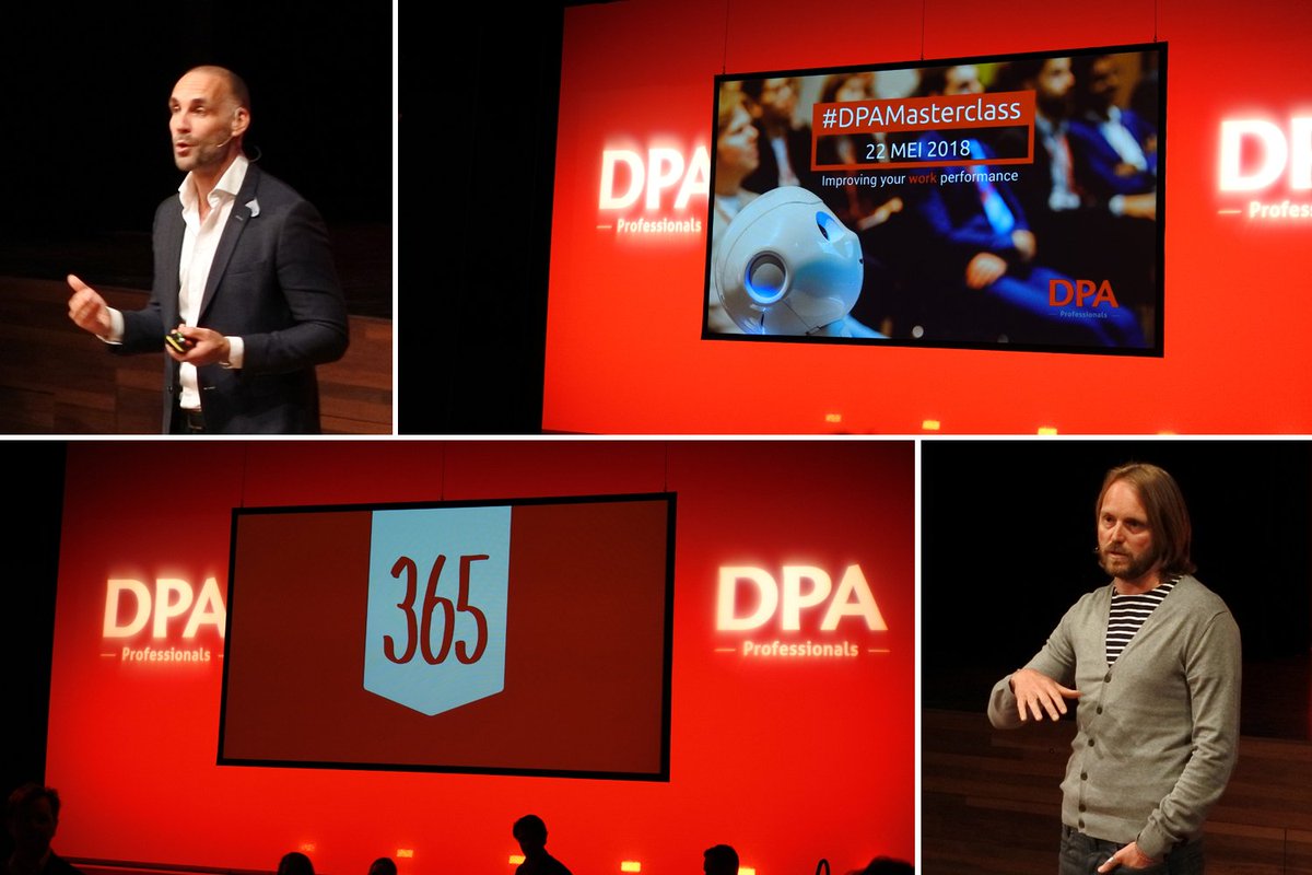 Cauberg_Huygen's tweet photo. Wo. vond de #DPAMasterclass van @DPA_Prof plaats in Bussum. Futurist Richard van Hooijdonk schudde de zaal wakker met zijn toekomstvisie, David de Kock @365dagensucces gaf emotionele les over #geluk en Matthijn de Boer inspireerde met een sessie over #duurzaam #ondernemen. https://t.co/L7a4mW2FPM
