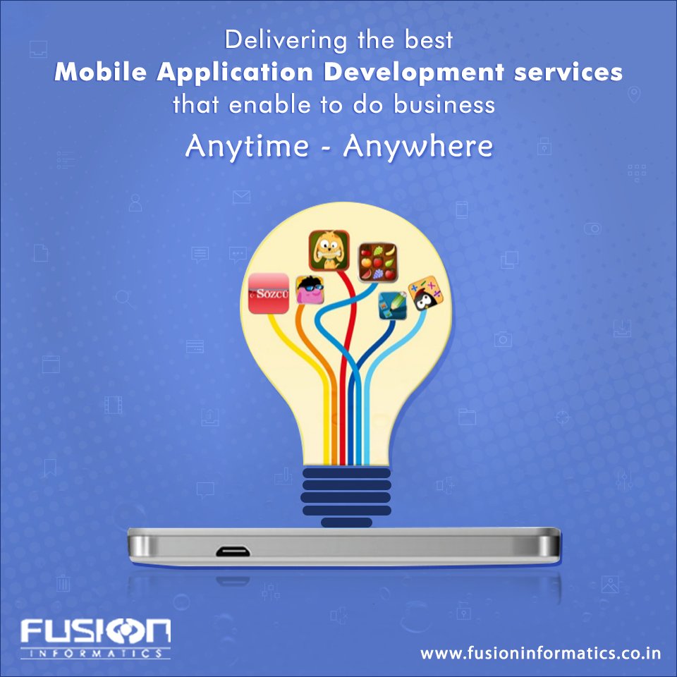 fiplin's tweet image. Fusion informatics offers a suite of mobile app development services connecting devices, applications, people and processes to drive toward mobile-empowered business.
Contact us:
+91-79-4030 3818 | fusioninformatics.co.in
#FusionInformatics #MobileAppDevelopmentCompany