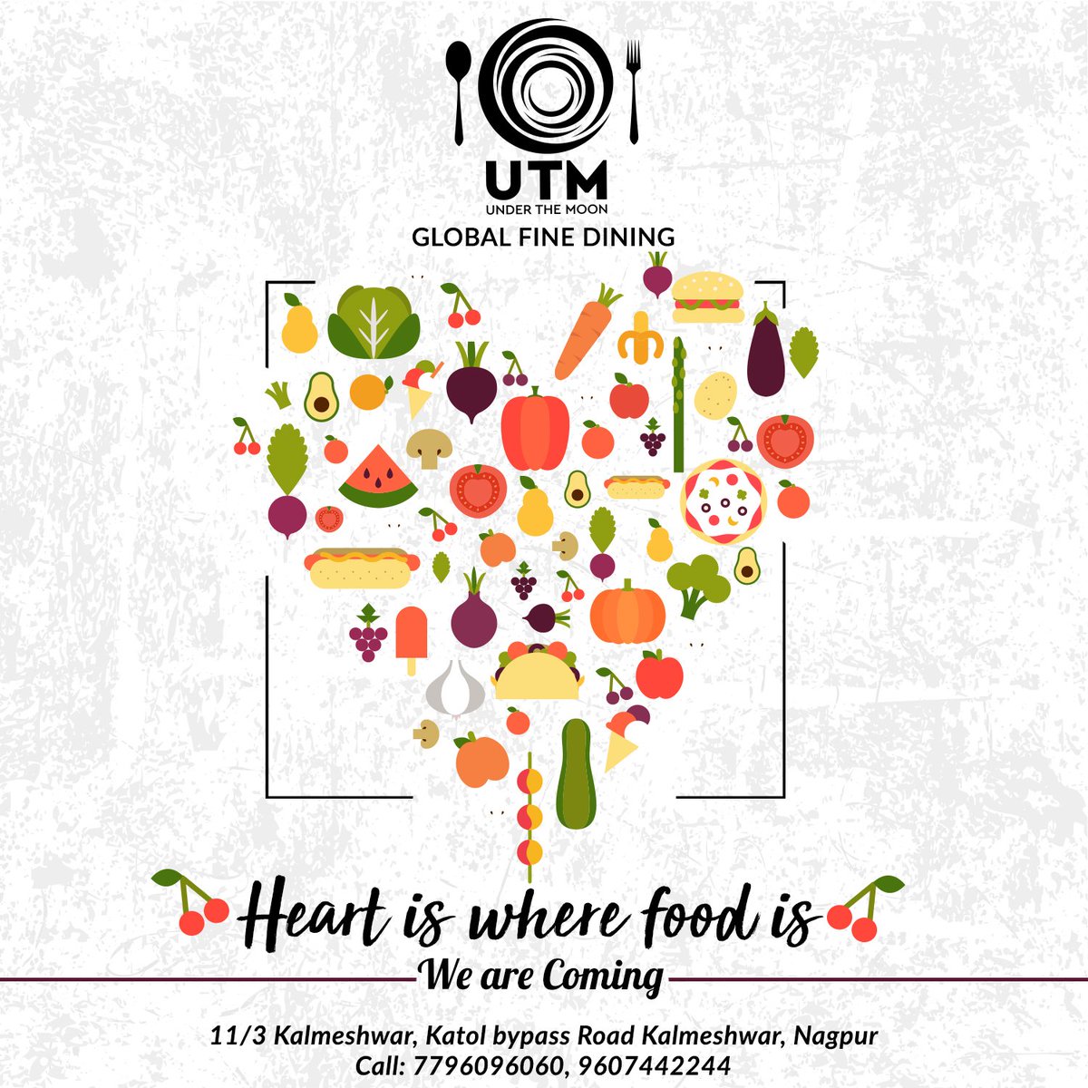 utmnagpur's tweet image. "Heart is where food is." Come join us for our opening celebration. UNDER THE MOON is opening tomorrow 25th May 2018. Plan your weekend with us! #Nagpurkars #ComingShortly #UTMNagpur #UnderTheMoon