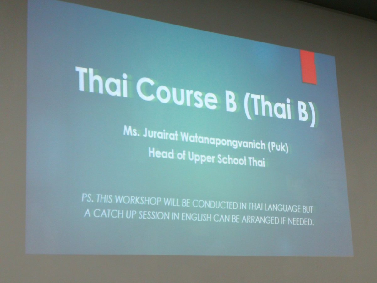 Lang_harrowBKK's tweet photo. Khun Jurairat, Head of Upper School Thai, presenting the Thai Course B Parent Workshop @HarrowBangkok #Thailanguage #ThaiB https://t.co/K4qCUOyytn