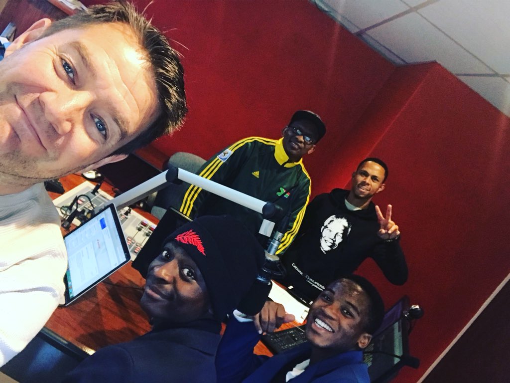kieranrennie's tweet photo. Great fun having Lungani and Prince from #GrowingChampionsFC in the studio this morning. Super inspirational young men. Thanks to Coach D for bringing them in! #UpnAtEmBreakfastShow! @RadioTodayJohannesburg https://t.co/BvWSnR8hSg