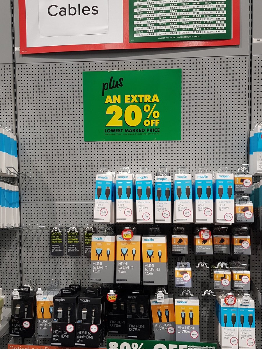 Maplin_CB's tweet photo. Our closing down sale is now into its last 5 DAYS!  Grab a bargain today whilst stocks last,  selected stock is now an extra 20% off lowest ticketed price so an extra reason to grab a deal or 3! Excludes RRP ticketed stock! https://t.co/dvXIFJEbU8