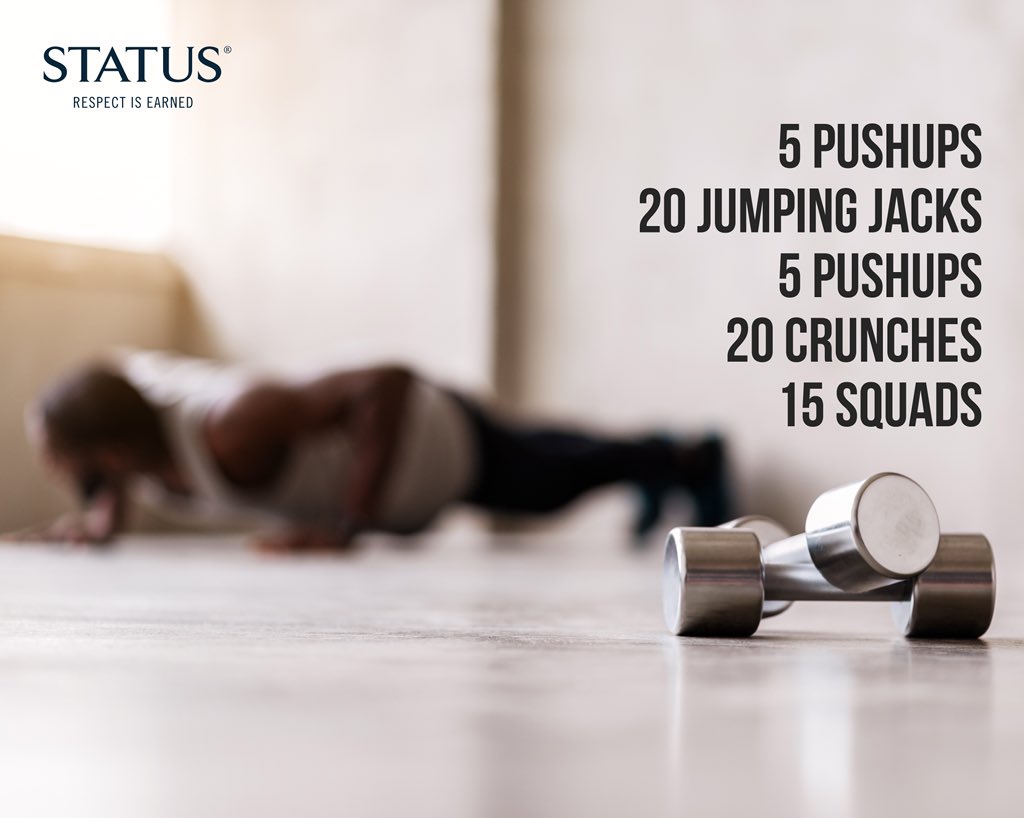 StatusMenSA's tweet photo. A quick workout is better than no workout. If you're short of time, try this workout. 

#StatusHustle
#RespectIsEarned https://t.co/hW9C4cLAyl