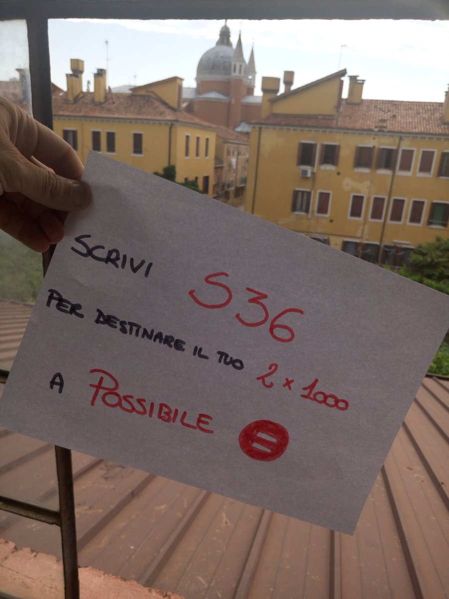 PierScelsi's tweet photo. Dai tetti di #venezia, sulla denuncia dei redditi, scrivi #S36 per destinare il #2x1000 a @PossibileIt. Per un contributo #femminista, #ambientalista, per un #lavoro più giusto e sicuro per tutti, per #scuola, #ricerca e #innovazione. Per l'uguaglianza ( = ) https://t.co/Q8YLyz3FJC
