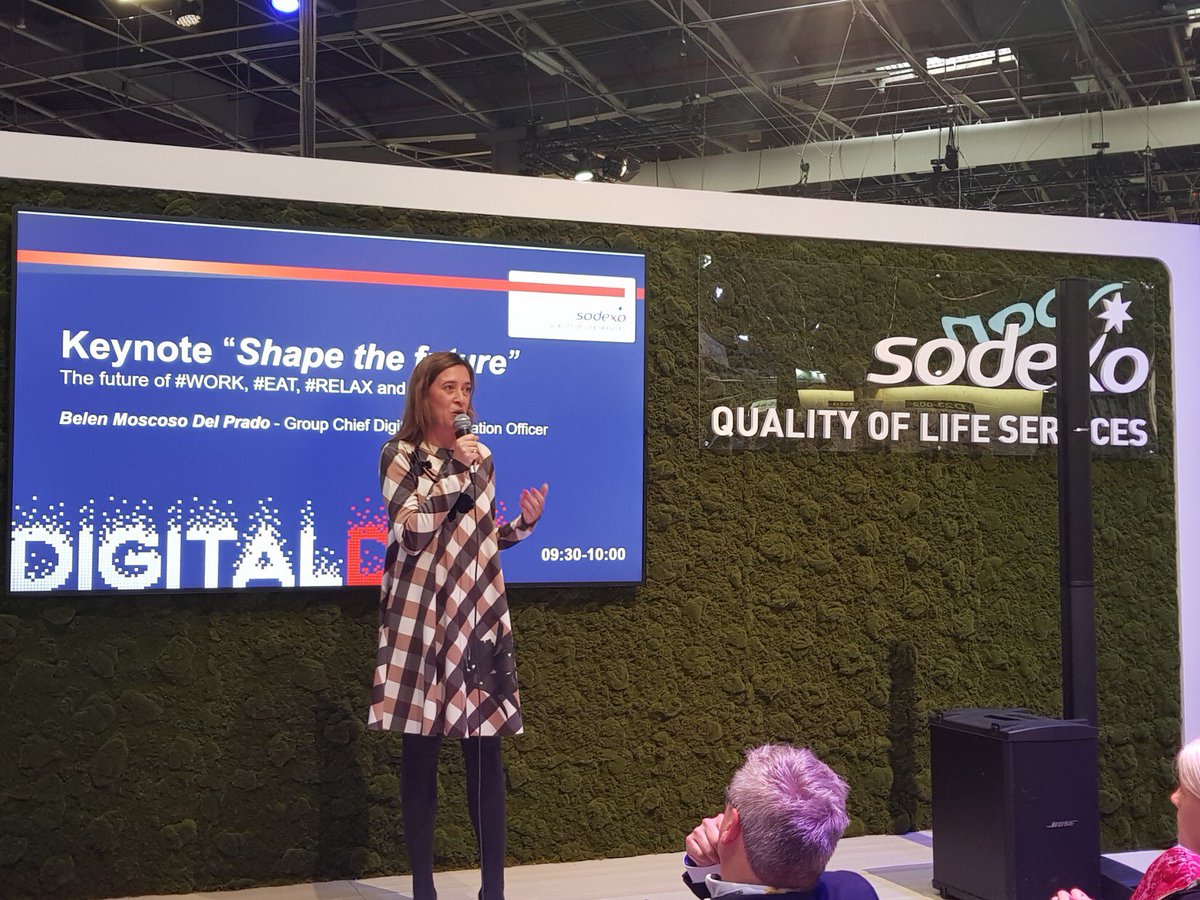 SodexoGroup's tweet photo. « Innovation is a mindset. Innovation is in our DNA and we know it. Technology has changed one thing.  It’s changed the consumer.  He has become more powerful. » Belen Mosco del Prado #ViVaTech https://t.co/CBEiY9Itex