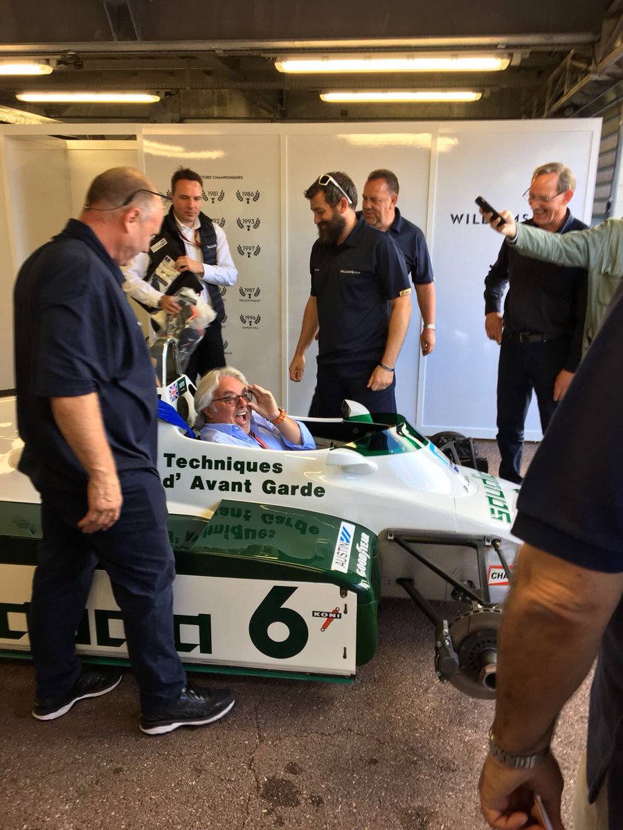 Keke Rosberg has a seat fit in the Williams FW08 at the Monaco Grand Prix