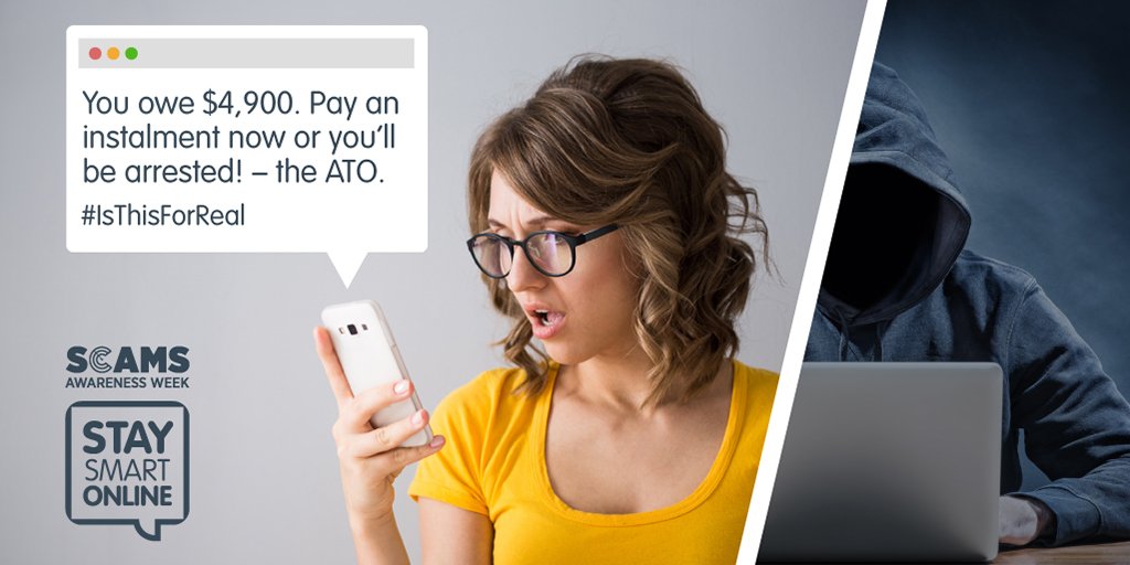 ConsumerWA's tweet image. More than $4.7 million was reported lost to threat-based impersonation scams in 2017. If someone claims to be from a well-known organisation and demands you pay in iTunes vouchers, bitcoin, or by wire transfer, then it’s a scam! scamwatch.gov.au/scamsweek2018 #ScamsWeek18 #IsThisForReal