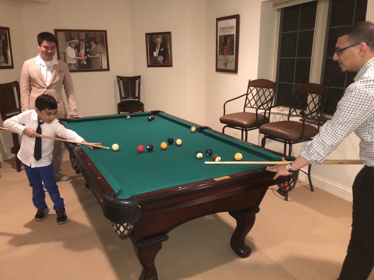 sirfrasersays's tweet photo. My group &amp; their families with @YuanningFeng at the piano &amp; the pool table proving popular, rally round over dinner in my home to welcome the 12-strong Beauty Molecules team to @NUChemistry for a 2-day kick-off meeting attended by @INVOatNU to launch @PanaceaNano ‘s new products. https://t.co/s0CDAaHmDh