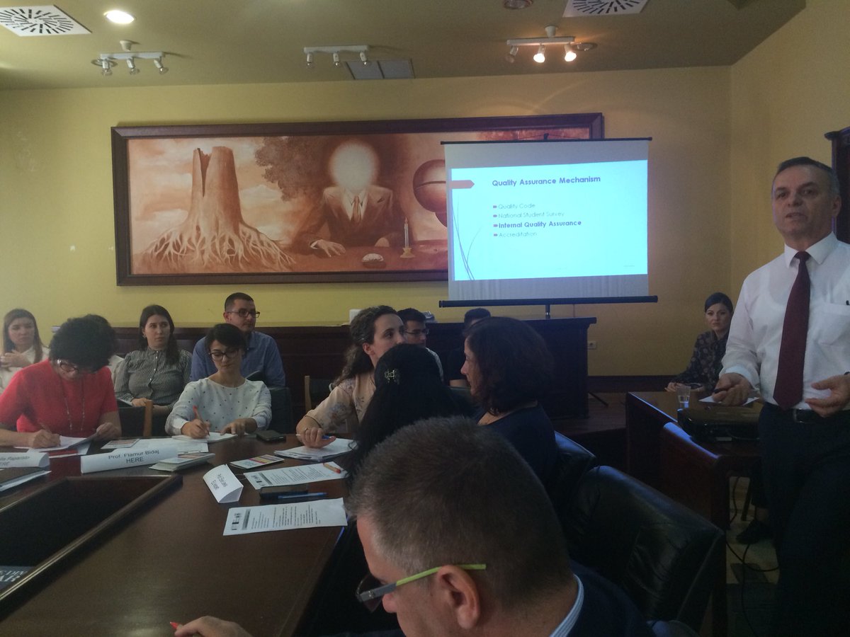 ErasmusAlbania's tweet photo. Happening Now! Erasmus+ Albania, HERE Albania and Polytecnic University of Tirana organising the national seminar on Enhancinrg Students’ Role in the Management and Governance of Higher Education Institutions’ https://t.co/cnxkWh5EBC