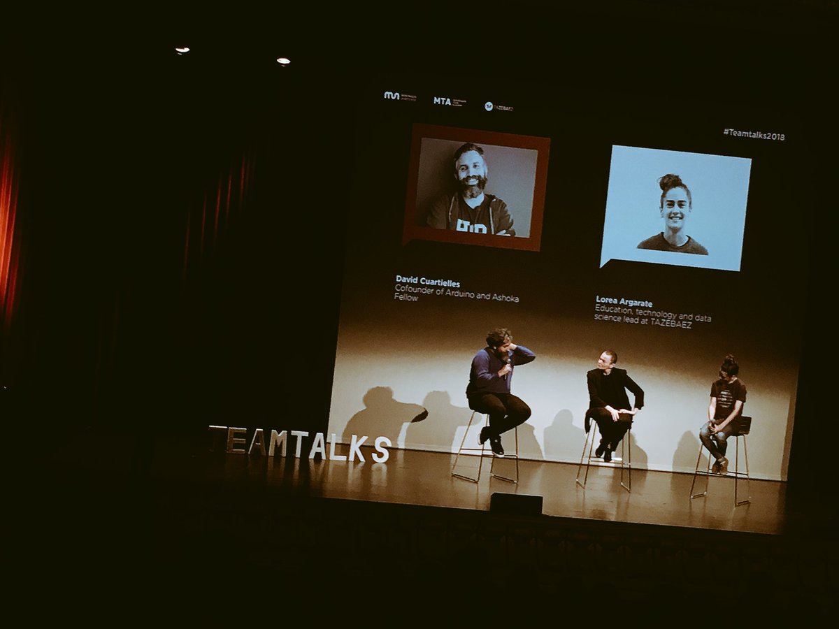 “Tuve la oportunidad de trabajar con 25 centros educativos públicos de Castilla La Mancha, y creamos un sistema con el cual impactamos en 17.000 alumnos” <a href="/dcuartielles/">David Cuartielles</a> dicit, cofounder of #Arduino &amp; <a href="/AshokaSpain/">Ashoka España</a> #Fellow #TeamTalks2018 #10YearsMTA