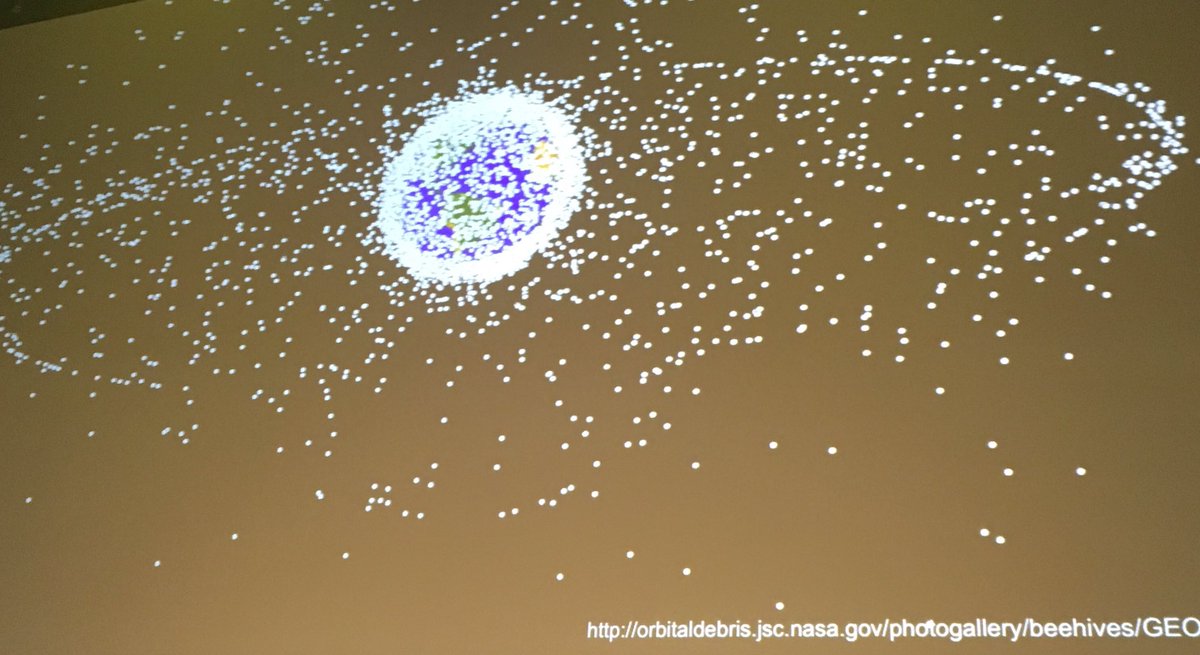 DKDesignThinker's tweet image. Where do we go from here?  The consequences of design:  a map of detritus mankind has created in space.  View this as possibility says @joeltowers #WDCD2018