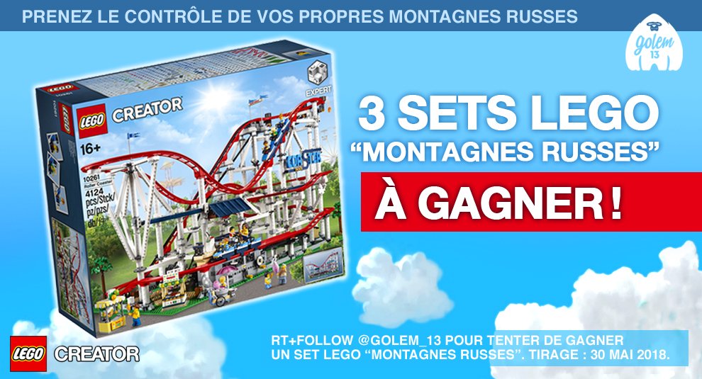 #Concours RT+Follow @Golem_13 pour tenter de gagner un set LEGO "Montagnes Russes". 🎢