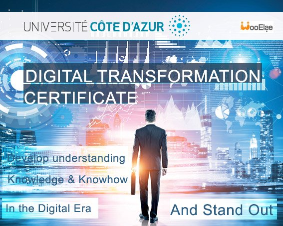 DDIE_UCoteDAzur's tweet photo. Launching of a new international Executive programme around #DigitalTransformation with @uca_education and @WooElse: Gain Transformational Leadership
Info: https://t.co/lPKOQJs01q https://t.co/II9OvTRtRX
