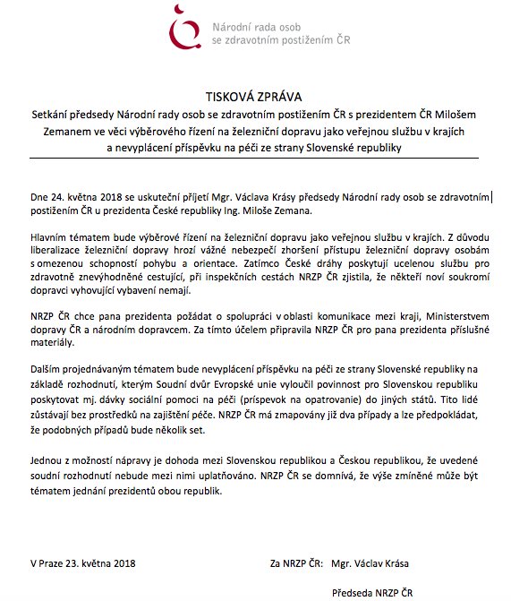 Národní rada osob se zdravotním postižením ČR (@nrzpcr) on Twitter photo 