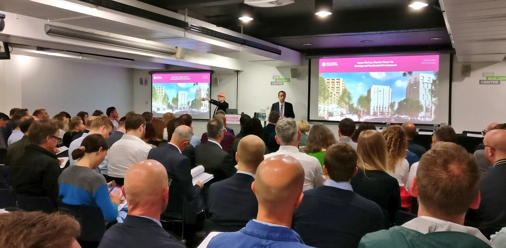 nlalondon's tweet photo. #NLAHousing Q&amp;A with James Murray.
On planning and local opinion: The percentage of Londoners in favour of development is going up, we must not squander that goodwill with bad developments and low rates of affordable housing https://t.co/71BSiPWK0h