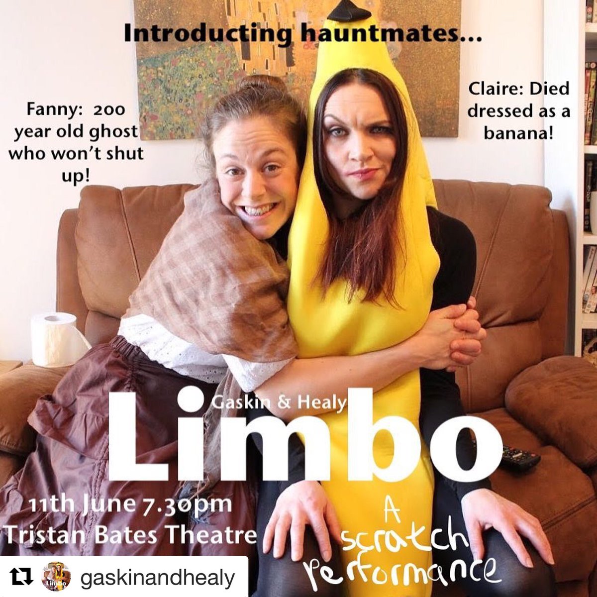 Limbo tickets are ON SALE!!! tristanbatestheatre.co.uk/whats-on/limbo #limbo #comedy #funnyfemales #comedyduo #funny #daretocreate