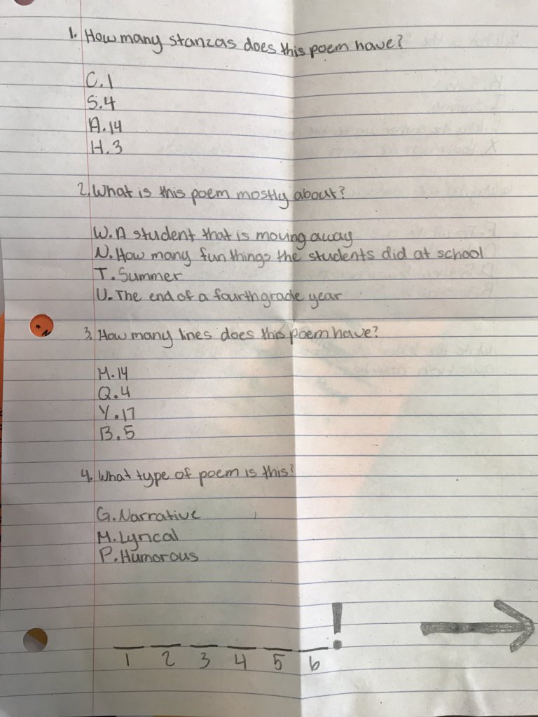 Jhar4578's tweet image. Lots of thoughtful gifts and letters on the LDOS, but this was a first for me: S wrote a poem and included a little STAAR test for me! @crockettwfisd @WFISDschools #OwnYourLearning #iamwfisd