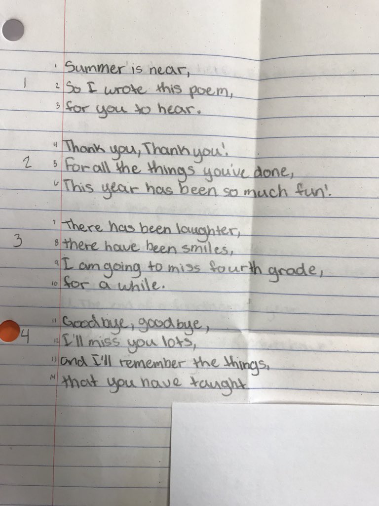 Jhar4578's tweet image. Lots of thoughtful gifts and letters on the LDOS, but this was a first for me: S wrote a poem and included a little STAAR test for me! @crockettwfisd @WFISDschools #OwnYourLearning #iamwfisd