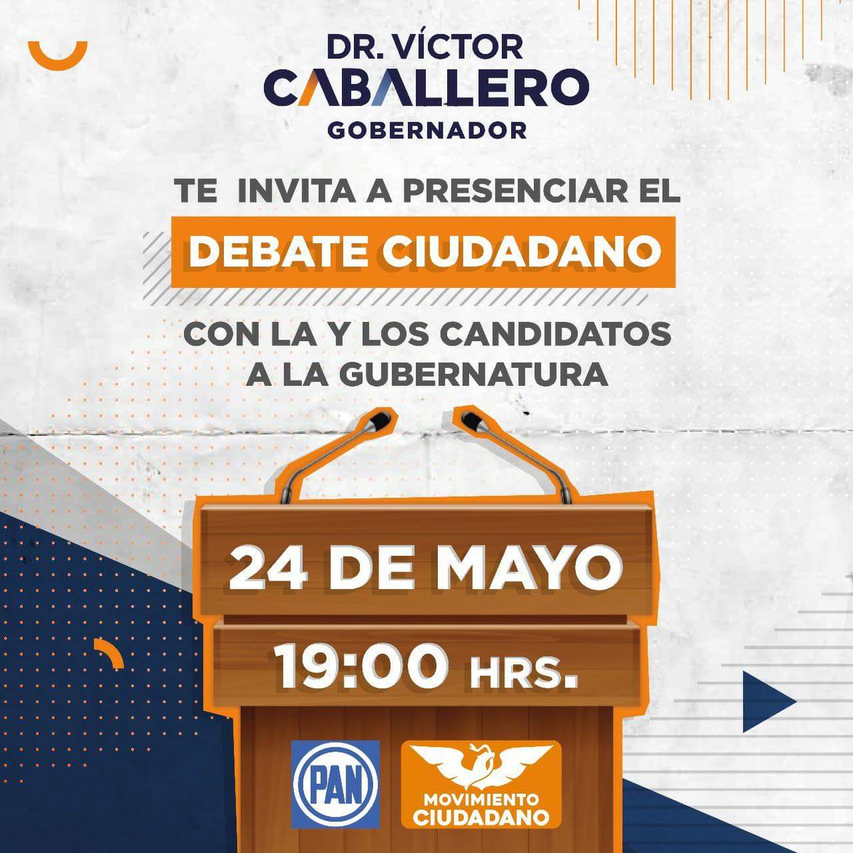 La democracia la hacemos todos. Te invito a ver el debate con la y los candidatos a la gubernatura de Morelos hoy a las 7:00pm. Conoce nuestras propuestas y compáralas. #Voto útil.
Canal 3 local (IMRIT) o por Internet debatesciudadanos.mx