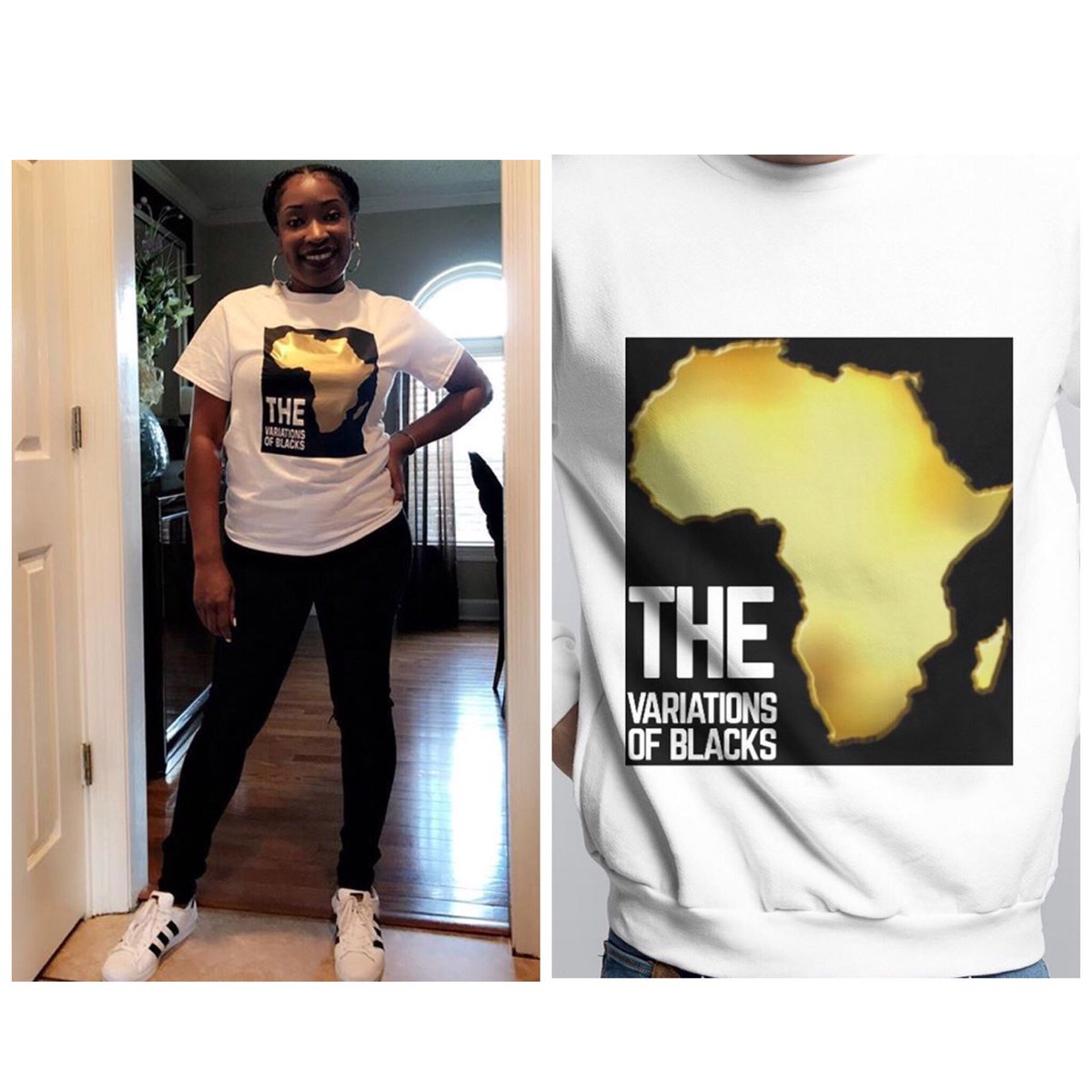 V_oftwosisters's tweet photo. Pre-order
“The Variations of Blacks” Tee Today!!
Available in both T-shirt and Sweatshirt.
We want to repost you!! Tag @thevariationsoftwosisters &amp; #Thevariationsoftwosisters to get like @deedy and be featured on our page! Hurry before it’s too late!! https://t.co/DZaBYe27c9